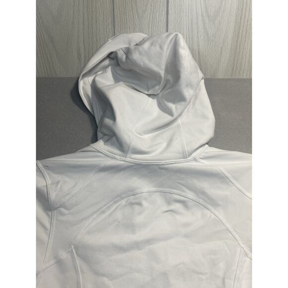Lululemon Athletica Womens Stride II Hooded Jacket White Ribbed Trim Size 6 - Picture 5 of 8